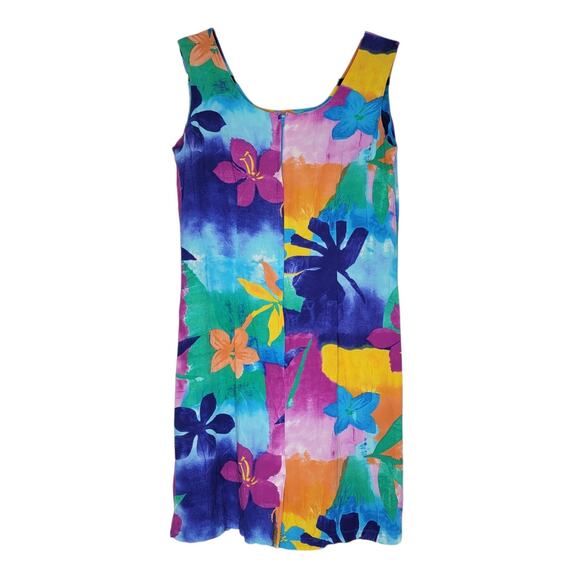 Jams World Sheath Dress Small Rayon Tissue Flower Colorful Resort Hawaiian Beach - Picture 2 of 10